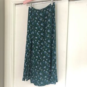 UO Floral Slit Midi Skirt